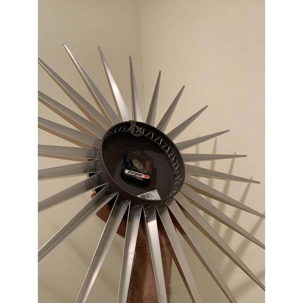 Vintage Kirch RETRO Mid Century Modern Sun Sunburst Atomic Wall Clock Metal - Picture 8 of 12